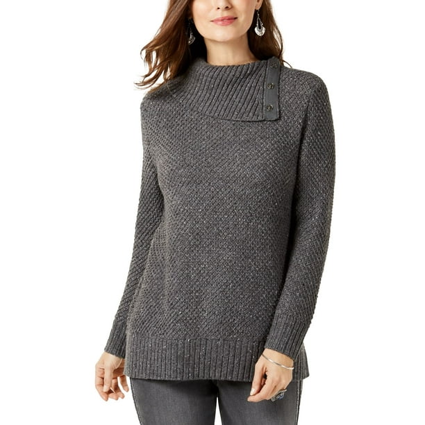 Style /& Co Women/'s Lurex Cowl-Neck Sweater White Size Extra Large